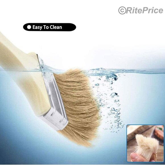 2 PCS Wood Basting Pastry Brushes Baking Kitchen, Cooking Food, BBQ Brush - New - Picture 4 of 4